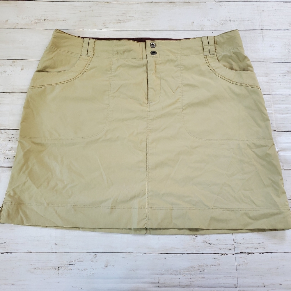 REI khaki nylon‎ spandex hiking outdoor skirt plus size 14